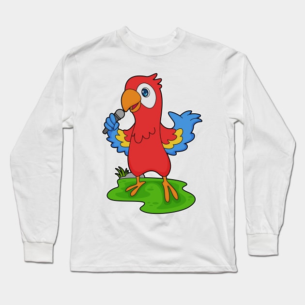 Parrot Singer Microphone Music Long Sleeve T-Shirt by Markus Schnabel